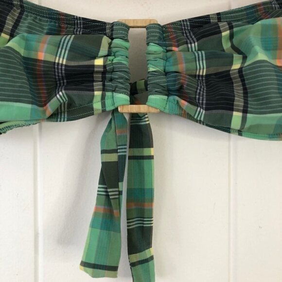 GapBody Green Plaid Bandeau (no padding) - Picture 4 of 10